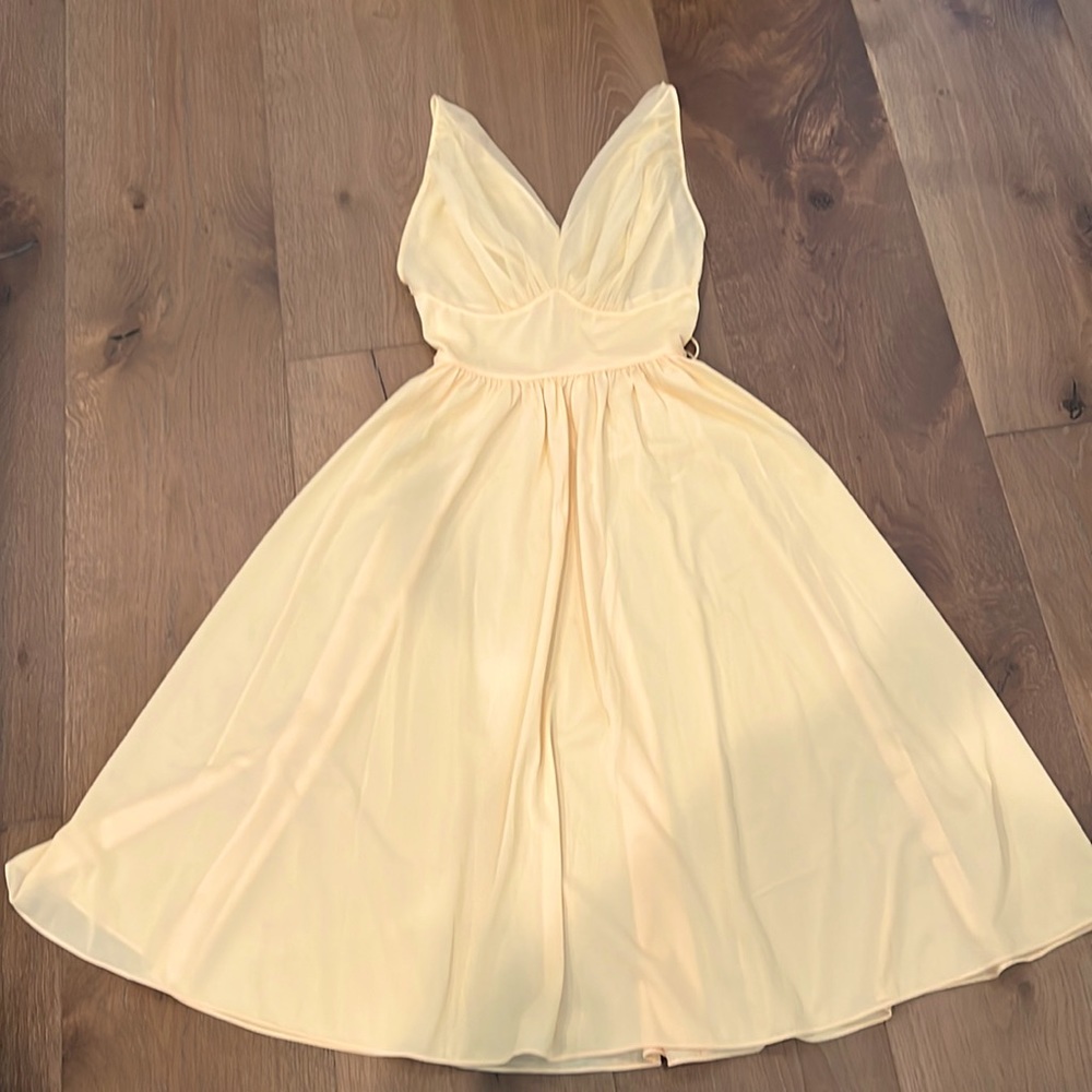 Vintage Vanity Fair Yellow Sheer Nightgown Dress